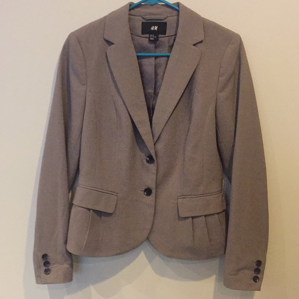H&M Dark Tan Blazer With Back Detail, Size 8